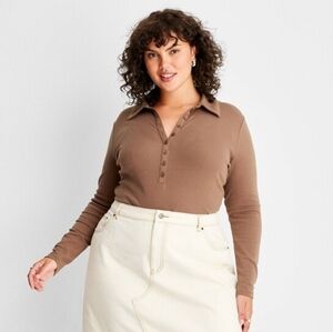 Future Collective x Reese Blustein Mushroom Brown Polo Bodysuit